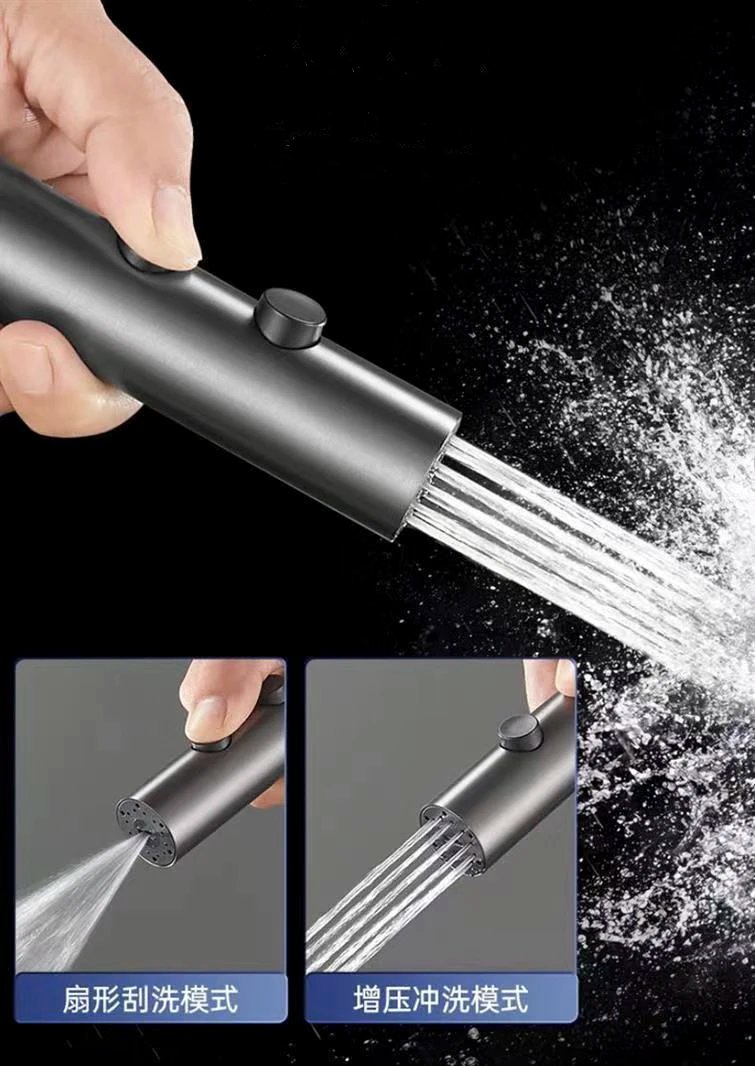 Handheld Toilet Bidet Faucet Rain Sprayer Stainless Steel Dual Button Bidet Sprayer Set Handheld Sprayer Shower Self-Cleaning