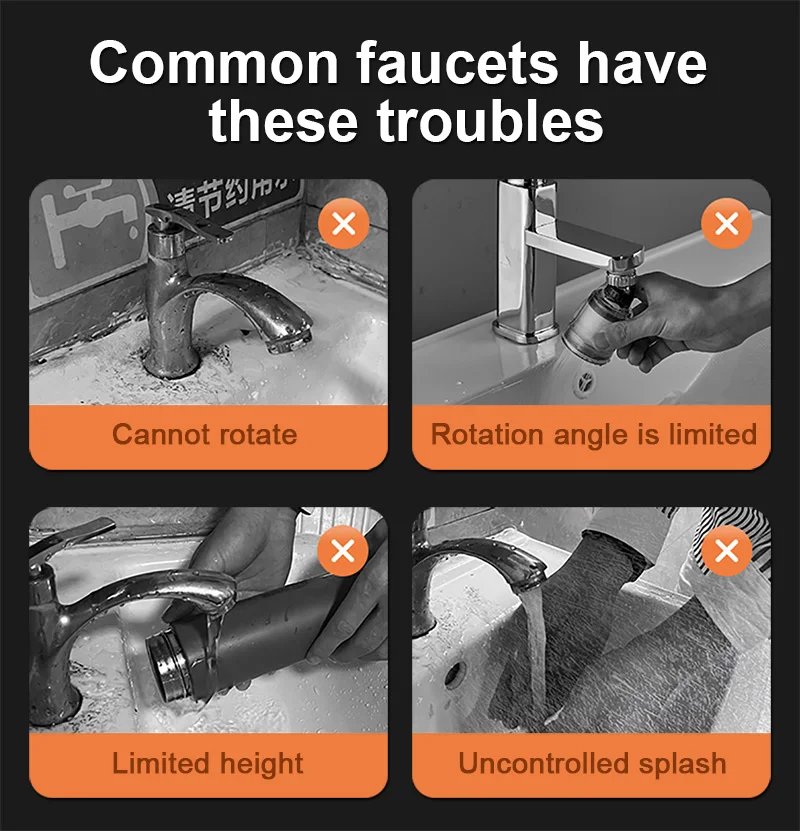 Universal 1080° Rotation Faucets Extender Sprayer Head Kitchen Robot Arm Extension Faucet Aerator Mixer Bubbler Water Tap Nozzle