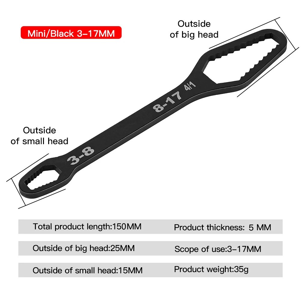 8-22mm Universal Torx Wrench Self-tightening Adjustable Glasses Wrench Board Double-head Torx Spanner Hand Tools for Factory 8-22mm Universal Torx Wrench Self-tightening Adjustable Glasses Wrench Board Double-head Torx Spanner Hand Tools for Factory