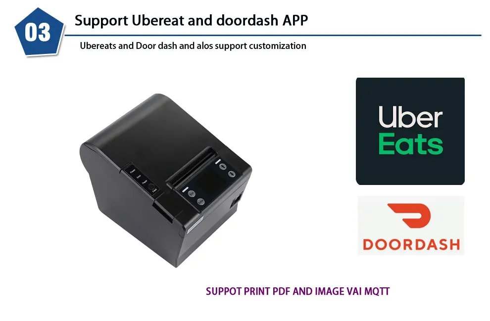 Wholesale Ubereat Doordash Printer 80MM Thermal Receipt POS Printer WIFI BT Wireless Connect 24V for Retail Shops