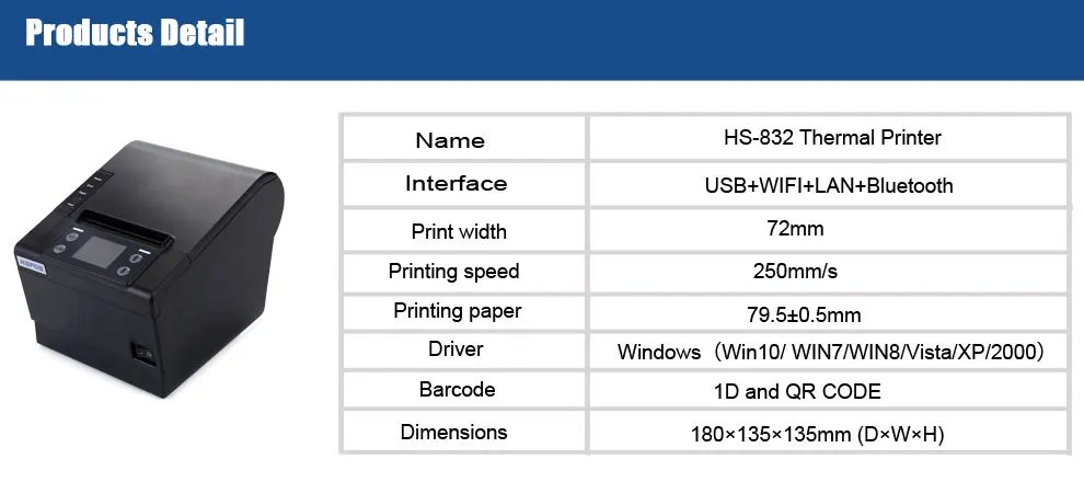 Wholesale Ubereat Doordash Printer 80MM Thermal Receipt POS Printer WIFI BT Wireless Connect 24V for Retail Shops