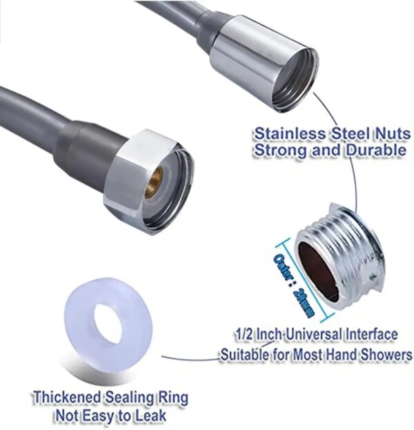 New 3M Spring Flexible Retractable Hose For Shower Head Toilet Bidet Water Pipe Plumbing Bathroom Spiral Flexible Shower Hose - Image 3