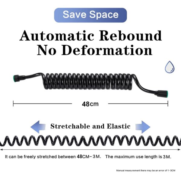 New 3M Spring Flexible Retractable Hose For Shower Head Toilet Bidet Water Pipe Plumbing Bathroom Spiral Flexible Shower Hose - Image 2