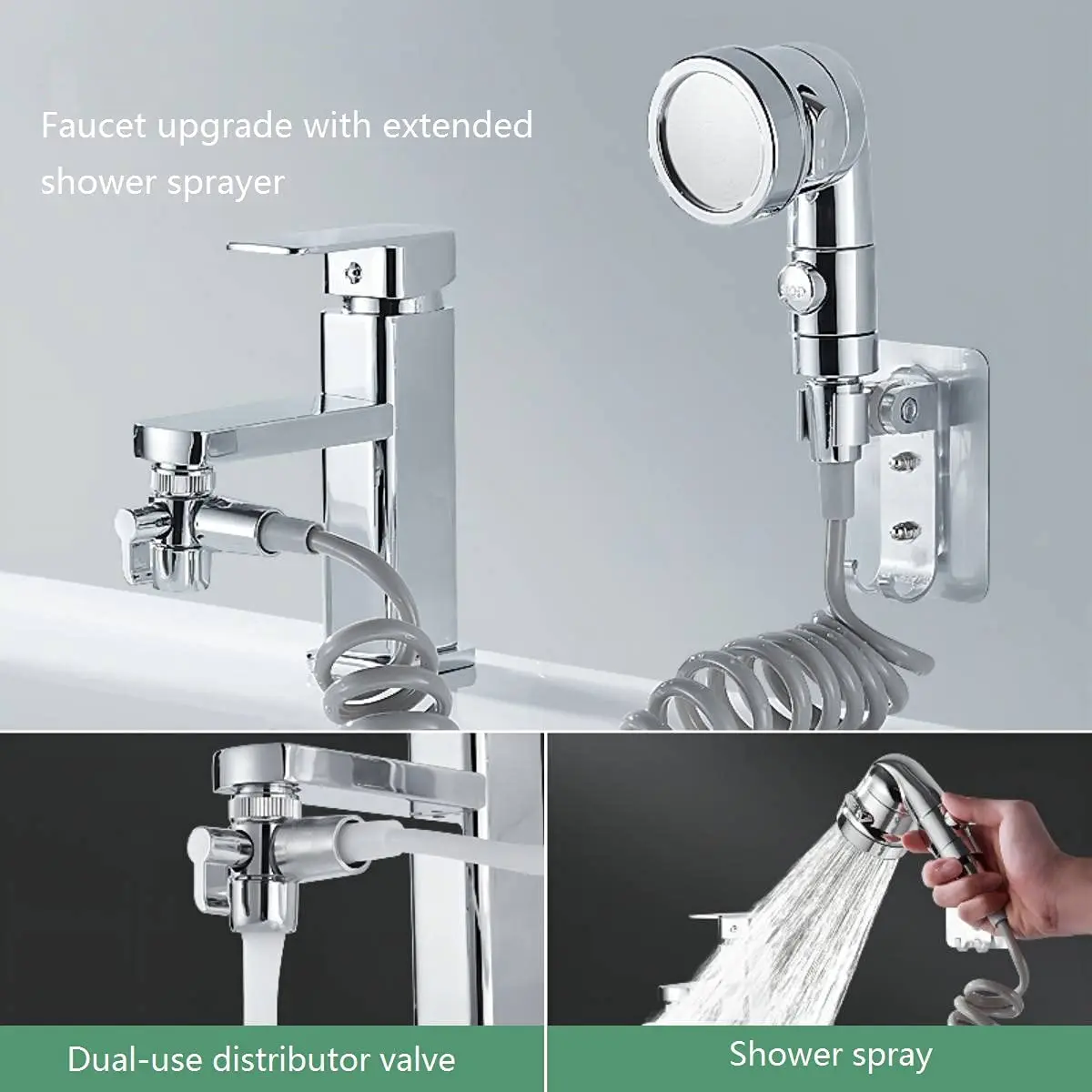 3 Mode Bidet Faucet External Shower Head Bathroom Kitchen Basin Tap Adapter Splitter Set Water Diversion Shower for Beauty Salon 3 Mode Bidet Faucet External Shower Head Bathroom Kitchen Basin Tap Adapter Splitter Set Water Diversion Shower for Beauty Salon