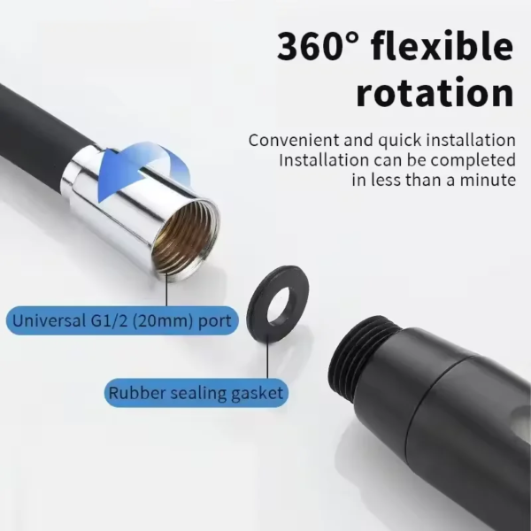 New 1.5/2/3M Silicone Shower Head Hose Flexible Anti-Winding Pipe High Pressure Powerful Shower Tube Bathroom Faucte Accessories - Image 5