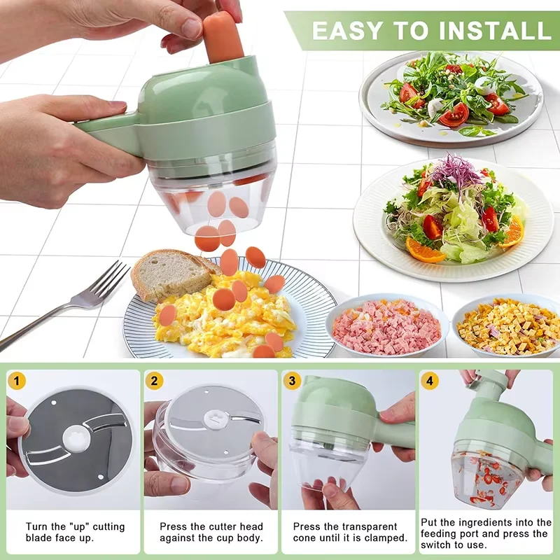 Multifunctional Electric Vegetable Chopper, Convenient Gadget for Home Kitchen, Fruit, Vegetable and Meat Chopping Tools Multifunctional Electric Vegetable Chopper, Convenient Gadget for Home Kitchen, Fruit, Vegetable and Meat Chopping Tools