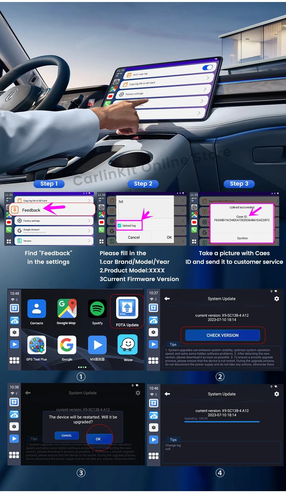 Carlinkit Tv Box SDM660 Qualcomm 8 Core Android 13 CarPlay Android Auto Wireless Adapter Support Online Video USB-A Port Youtube