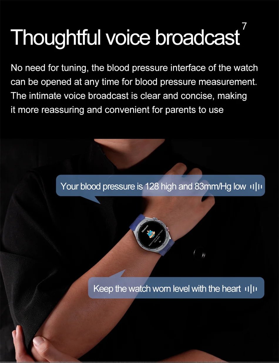 Health Nursing grade SmartWatch NFC Airbag type Smart Watch Air Pump Blood Pressure ECG Blood Oxygen Watches Sapphire Glass Call