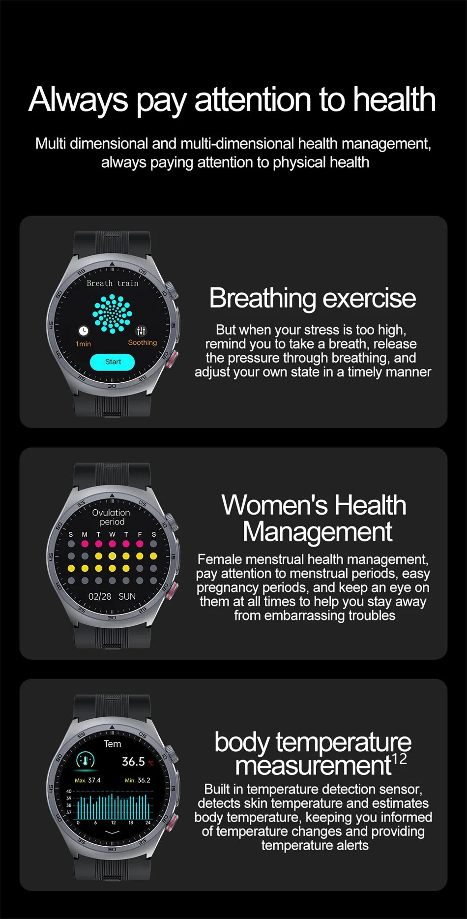 Health Nursing grade SmartWatch NFC Airbag type Smart Watch Air Pump Blood Pressure ECG Blood Oxygen Watches Sapphire Glass Call