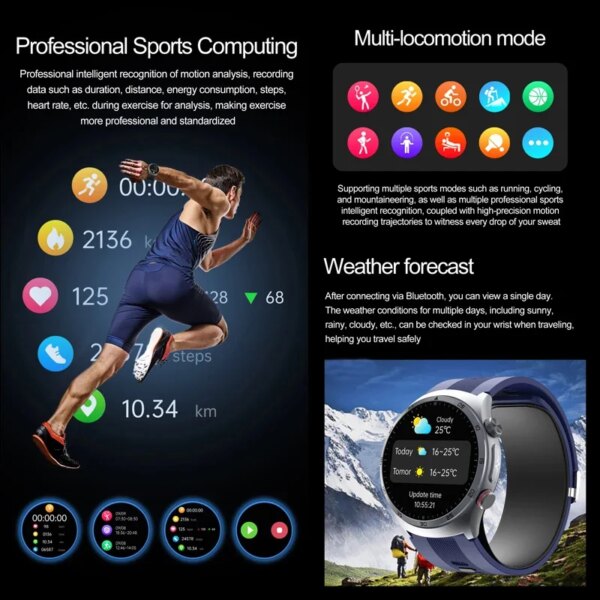 Health Nursing grade SmartWatch NFC Airbag type Smart Watch Air Pump Blood Pressure ECG Blood Oxygen Watches Sapphire Glass Call - Image 5