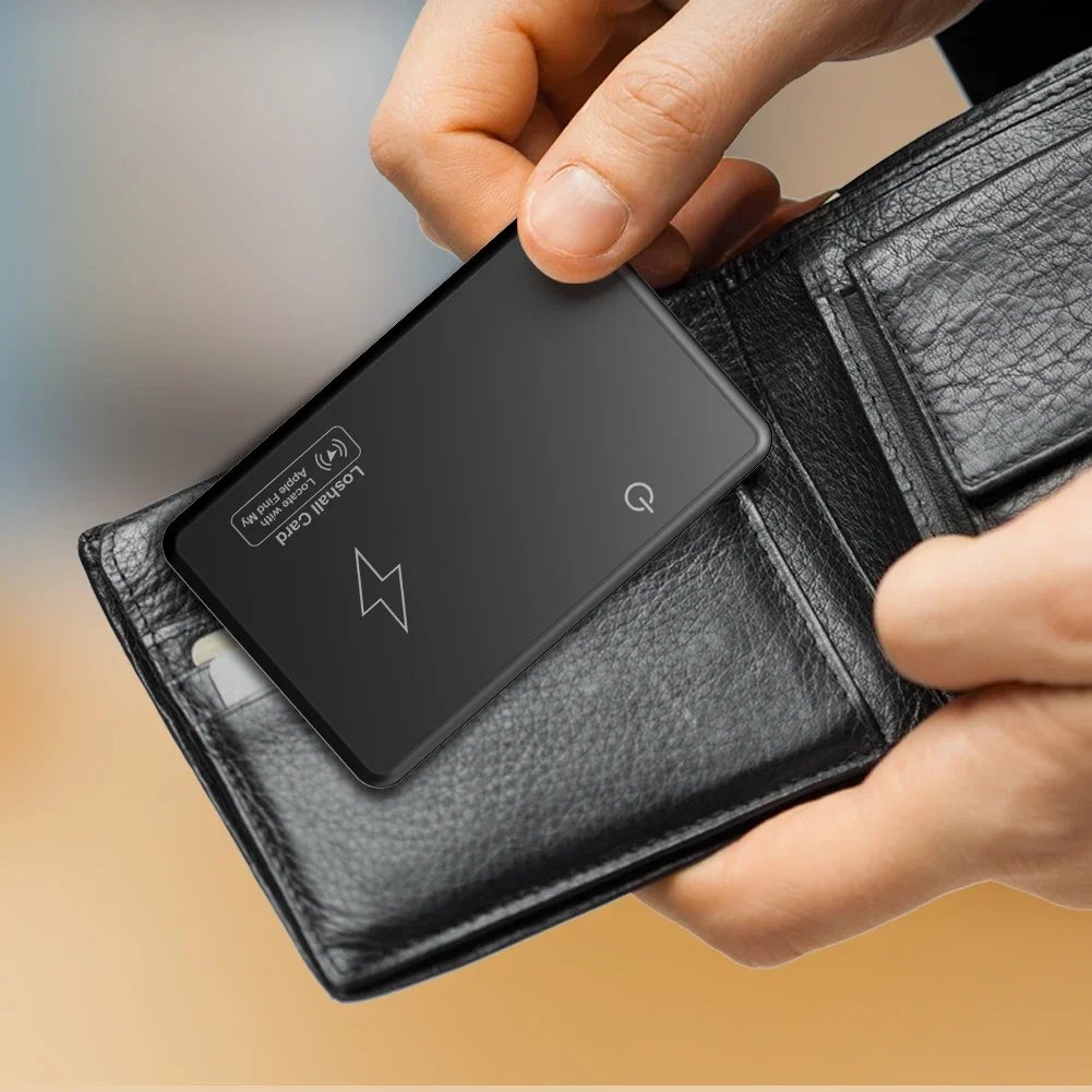 New Wireless Bluetooth Charging Tracking Location Wallet Tracker Card Waterproof GPS Locator Tracker Work for Apple Find My App