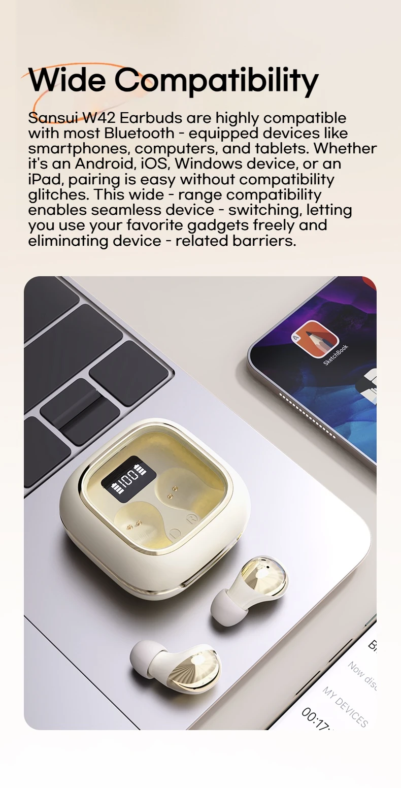 Sansui W42 Sleeping Earbuds Noise Canceling Ture Wireless Bluetooth 5.4 Earphone IPX4 Waterproof Bluetooth Headphone ENC HD Call Sansui W42 Sleeping Earbuds Noise Canceling Ture Wireless Bluetooth 5.4 Earphone IPX4 Waterproof Bluetooth Headphone ENC HD Call