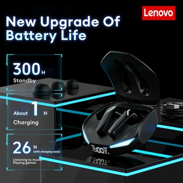 Lenovo GM2 PRO MAX Bluetooth 5.4 Wireless Earphones LED Digital Display Waterproof Sport Earbuds Noise Cancelling Gaming Headset - Image 5