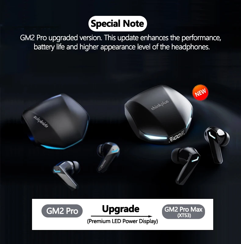 Lenovo GM2 PRO MAX Bluetooth 5.4 Wireless Earphones LED Digital Display Waterproof Sport Earbuds Noise Cancelling Gaming Headset Lenovo GM2 PRO MAX Bluetooth 5.4 Wireless Earphones LED Digital Display Waterproof Sport Earbuds Noise Cancelling Gaming Headset