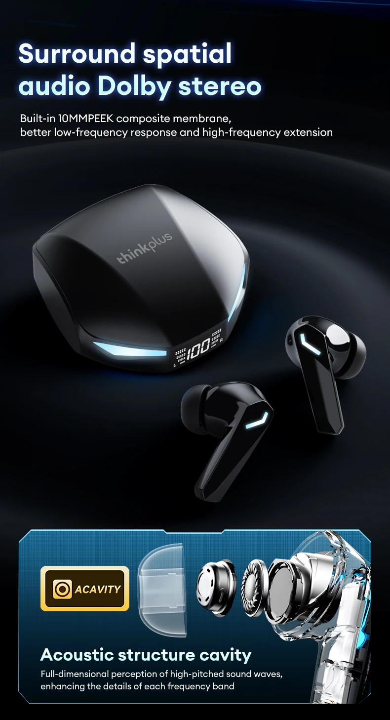 Lenovo GM2 PRO MAX Bluetooth 5.4 Wireless Earphones LED Digital Display Waterproof Sport Earbuds Noise Cancelling Gaming Headset Lenovo GM2 PRO MAX Bluetooth 5.4 Wireless Earphones LED Digital Display Waterproof Sport Earbuds Noise Cancelling Gaming Headset