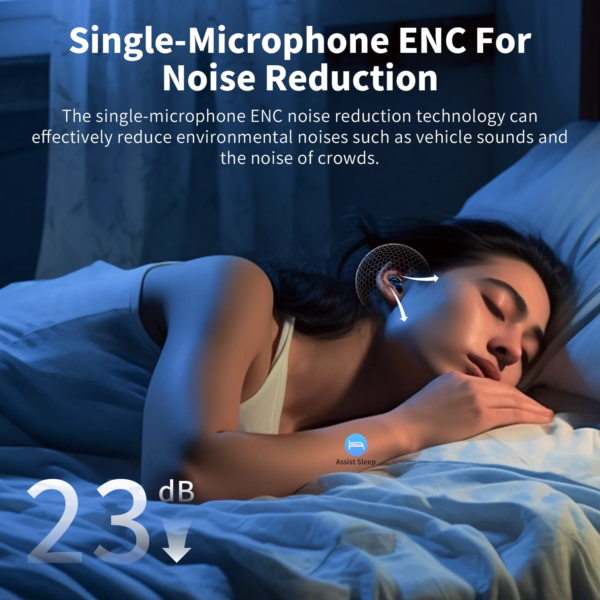 Sansui Sleep Invisible Earbuds Bluetooth 5.4 Mini Wireless Earphones ENC Noise Reduction HiFi Stereo Small Bluetooth Headset - Image 3