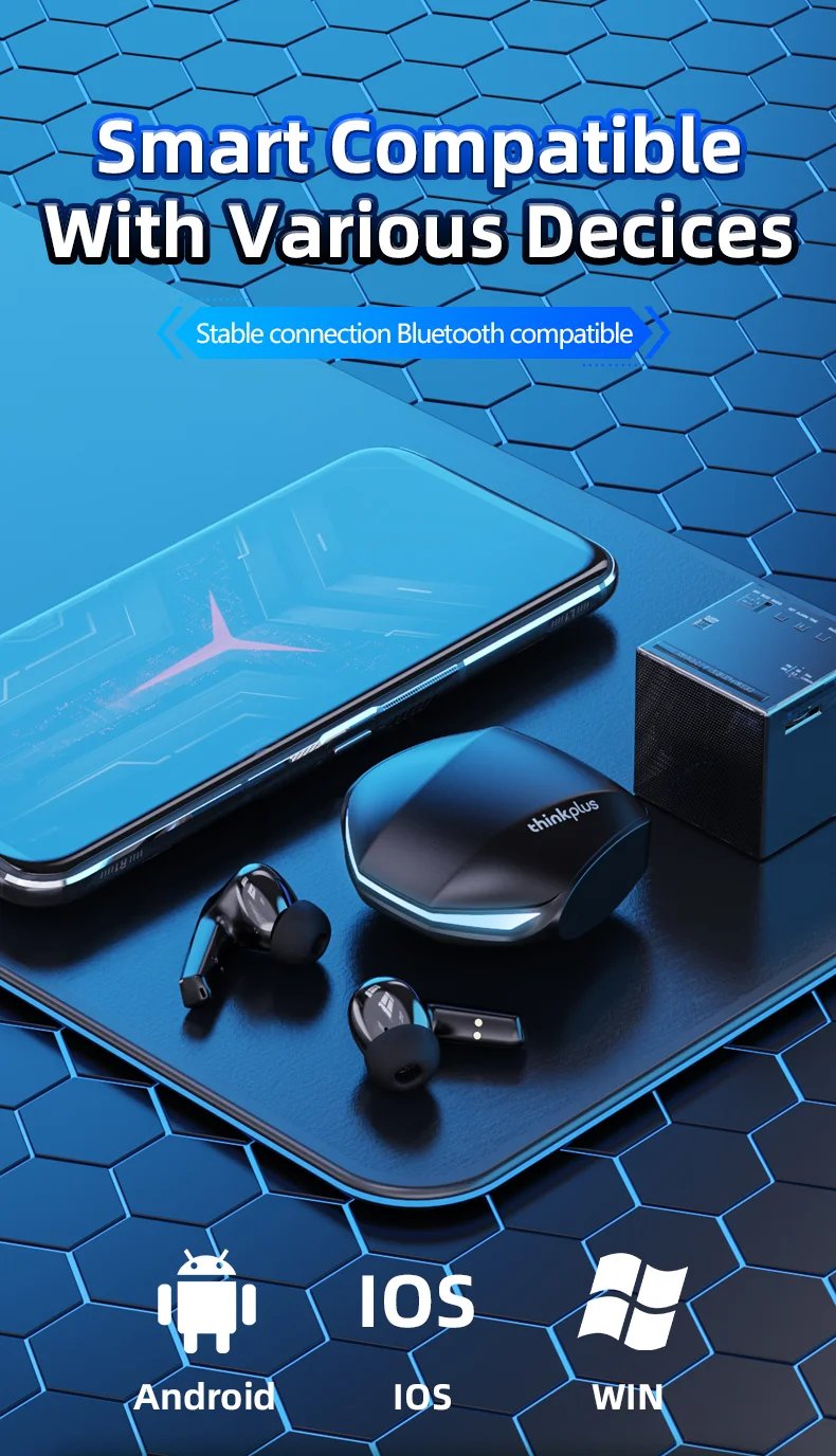 Original Lenovo GM2 Pro Gaming Earphone Bluetooth Wireless Dual Mode Earbuds Low Latency Headphones HD Call Headset With Mic New