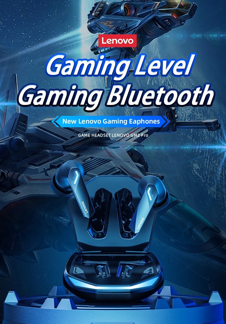 Original Lenovo GM2 Pro Gaming Earphone Bluetooth Wireless Dual Mode Earbuds Low Latency Headphones HD Call Headset With Mic New