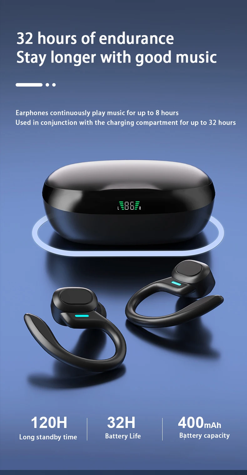 SHUKE Bluetooth Earbuds Wireless Earphones Sport EarHook Headset 9D Hifi Stereo Sound Waterproof Headphones In Ear With Micphone SHUKE Bluetooth Earbuds Wireless Earphones Sport EarHook Headset 9D Hifi Stereo Sound Waterproof Headphones In Ear With Micphone