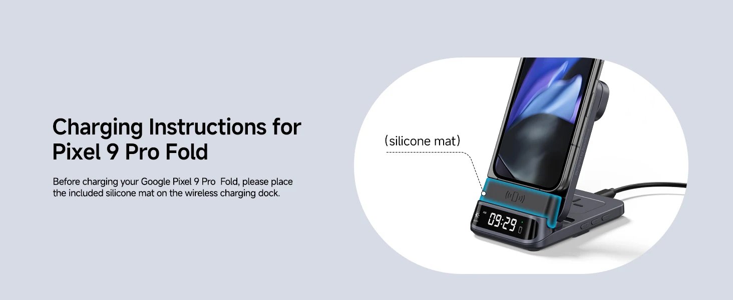 SwanScout 708G2 Wireless Charger For Google Pixel 9 Pro Fold for Fitbit Versa 4 3 Sense 2 for Pixel Watch 3 2 for Pixel Buds Pro