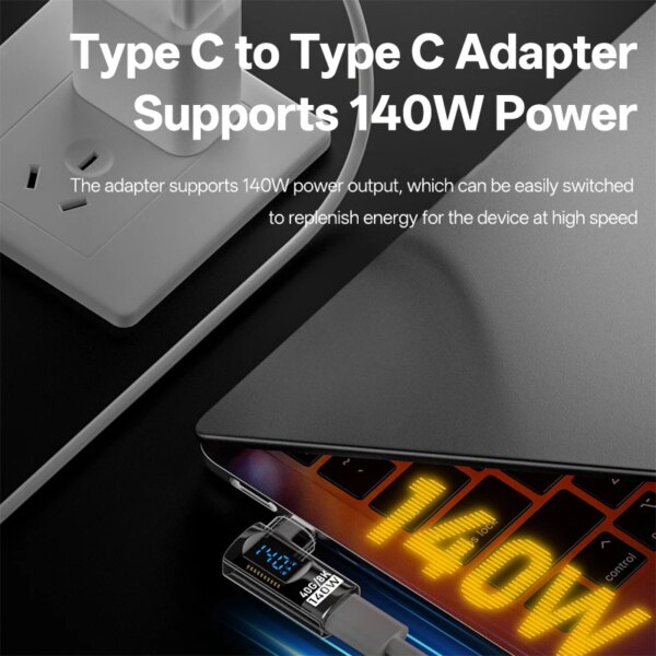 35W Type C to For lightning Adapter 90 Degree PD 140W iOS Fast Charging Power Tester For iPhone 16 15 14 13 Pro Max iPad USB C - Image 3