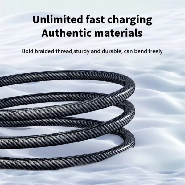 NNBILI 120W TypeC Super Fast Charging Cable For Xiaomi Huawei Samsung USB C Charger Cable 6A LED Digital Display Data Cord 1M 2M - Image 4