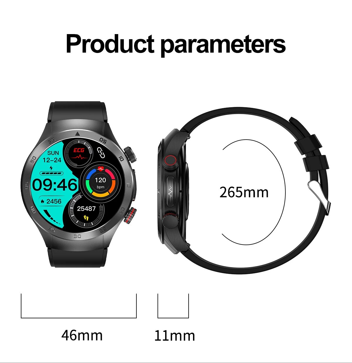 For XIAOMI IOS 650nm Laser Therapy Health Smart Watch Men ECG+PPG Blood Lipids Uric Acid Heart Rate Fitness Tracking Smartwatch