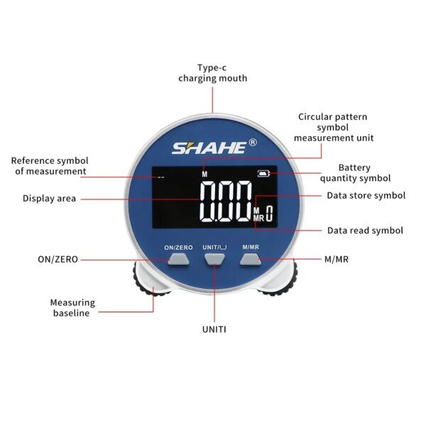 SHAHE Electronic Ruler LCD Display High Accuracy Handheld Length Measuring Tool Long Standby Rechargeable Digital Measuring Tape - Image 2