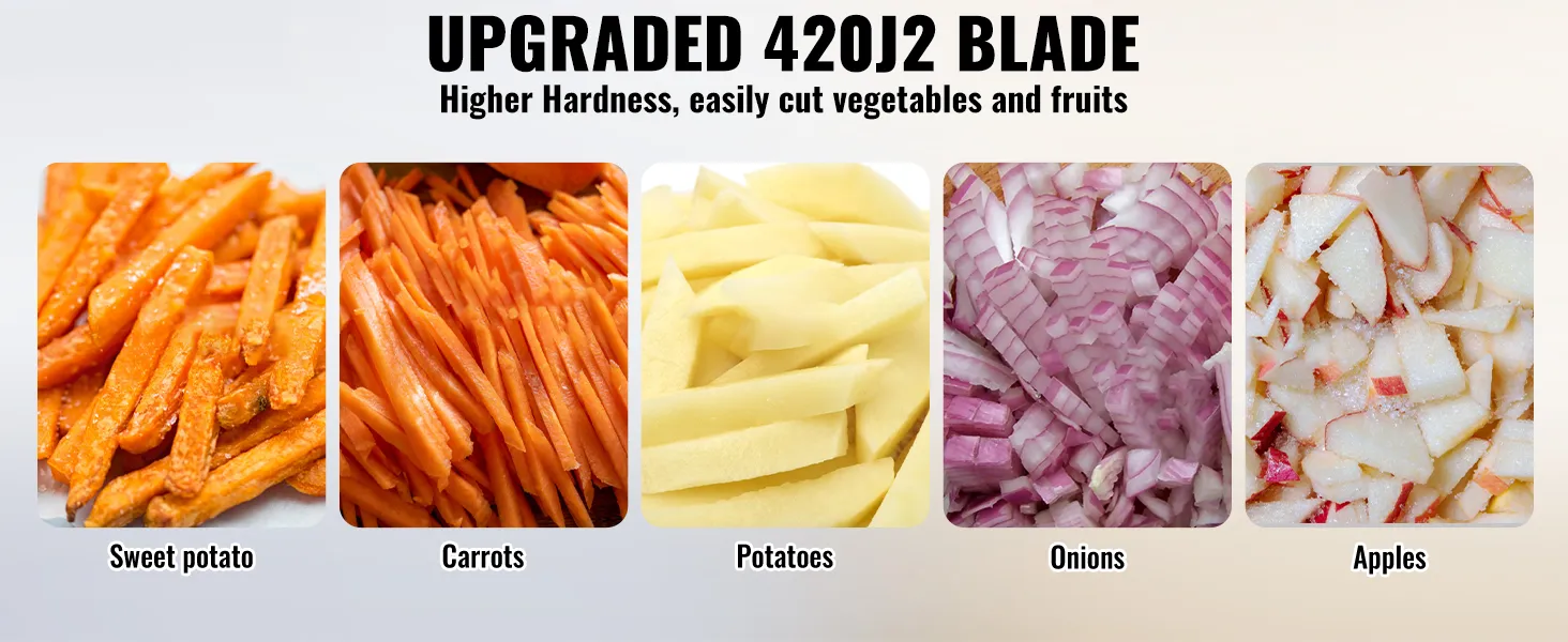 VEVOR Commercial Vegetable Fruit Heavy Duty Professional Food Dicer Kattex French Fry Cutter Onion Slicer Stainless Steel