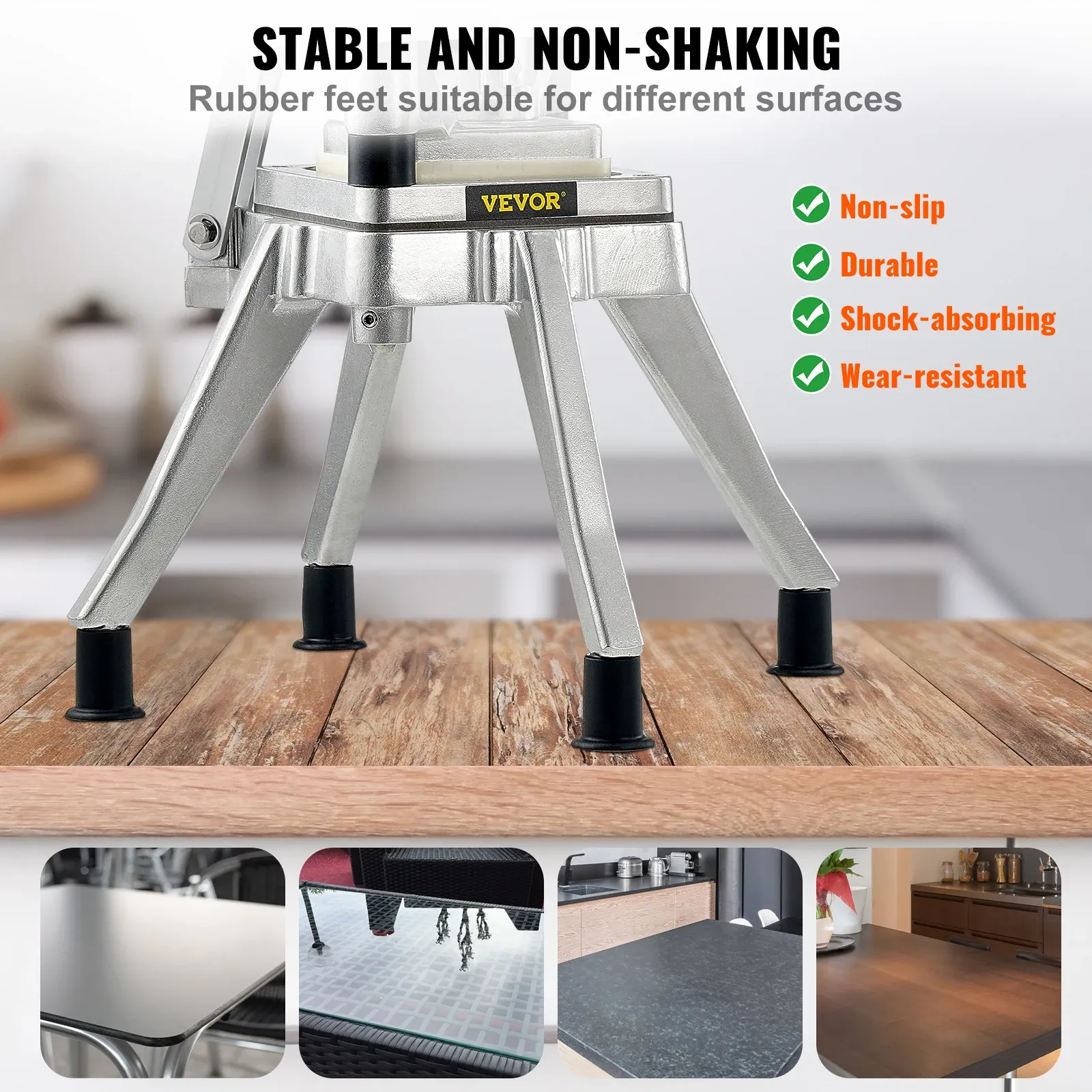 VEVOR Commercial Vegetable Fruit Heavy Duty Professional Food Dicer Kattex French Fry Cutter Onion Slicer Stainless Steel - Image 4