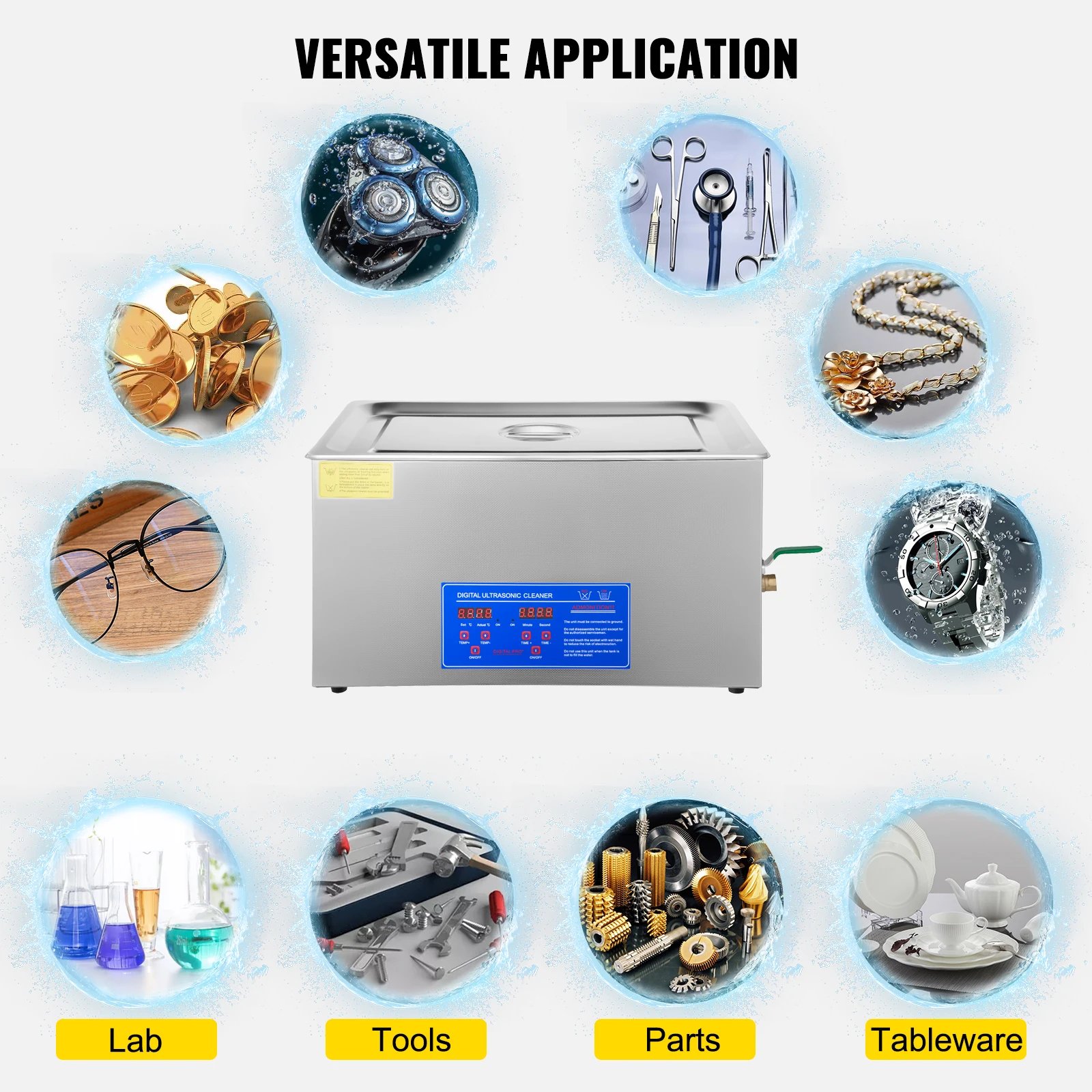 VEVOR 1.3L 2L 3L 6L 10L 15L 22L 30L Ultrasonic Cleaner Lave-Dishes Portable Washing Machine Diswasher Ultrasound Home Appliances VEVOR 1.3L 2L 3L 6L 10L 15L 22L 30L Ultrasonic Cleaner Lave-Dishes Portable Washing Machine Diswasher Ultrasound Home Appliances