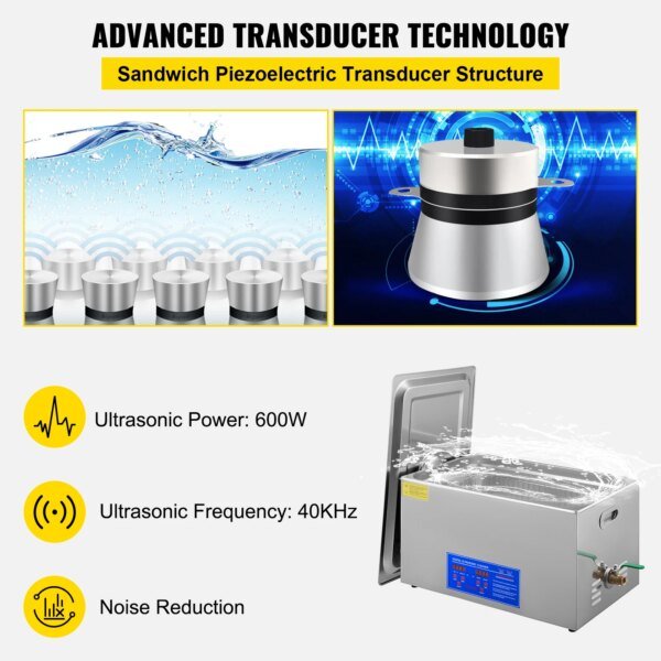VEVOR 1.3L 2L 3L 6L 10L 15L 22L 30L Ultrasonic Cleaner Lave-Dishes Portable Washing Machine Diswasher Ultrasound Home Appliances - Image 3