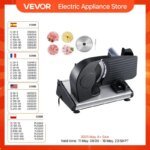 VEVOR Meat Slicer 180W & 7.5 inch Electric Deli Food Slicer Meat Cutter with two Premium SUS420 Blades for Meat Cheese Home Use