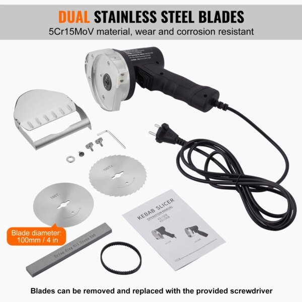 VEVOR Electric Shawarma Knife Professional Turkish Kebab Knife Commercial Stainless Steel Gyro Cutter Doner Kebab Meat Slicer - Image 4