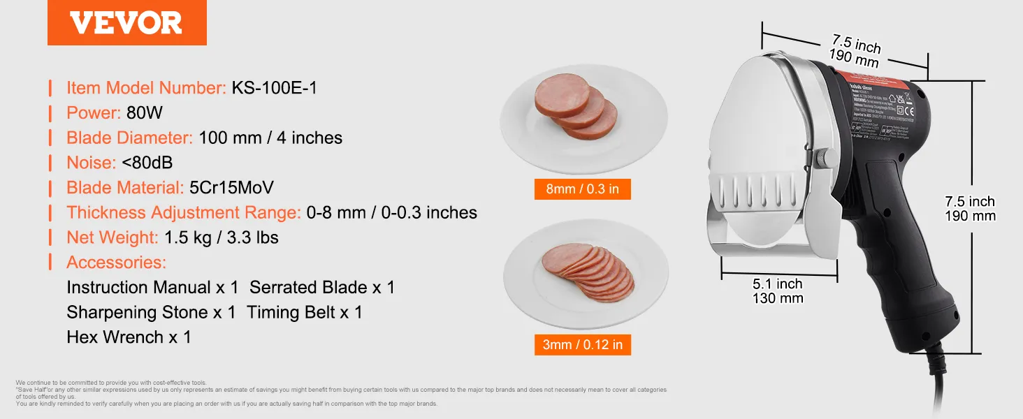 VEVOR Electric Shawarma Knife Professional Turkish Kebab Knife Commercial Stainless Steel Gyro Cutter Doner Kebab Meat Slicer