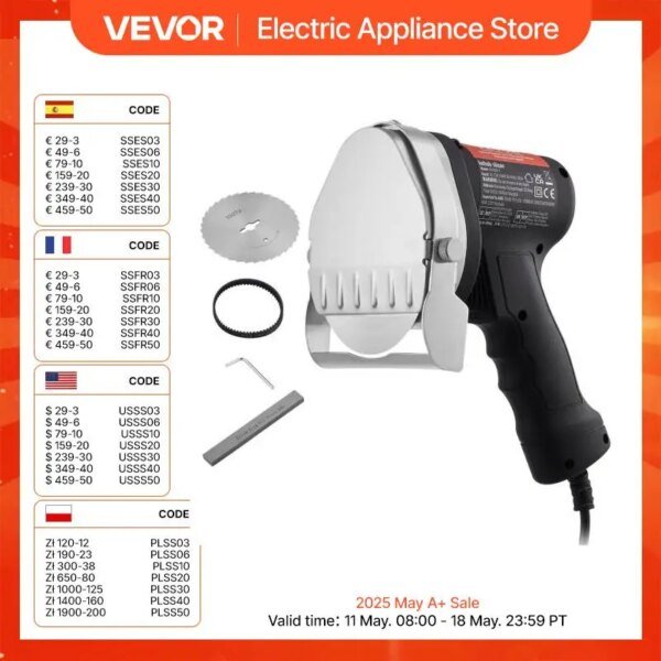 VEVOR Electric Shawarma Knife Professional Turkish Kebab Knife Commercial Stainless Steel Gyro Cutter Doner Kebab Meat Slicer
