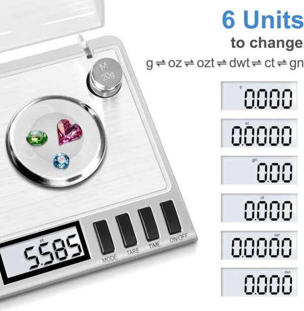 50 grams x 0.001 grams, High Accuracy Digital Milligram Jewelry Scale, Heavy Duty, Jewelry Includes Calibration Weights - Image 2