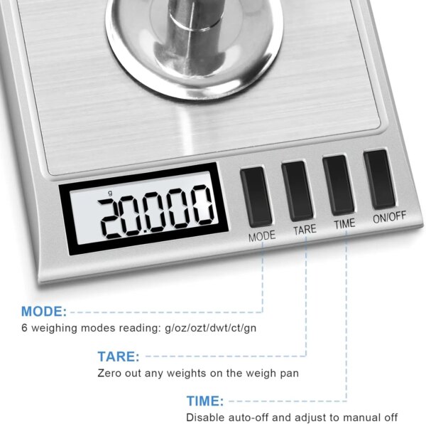 50 grams x 0.001 grams, High Accuracy Digital Milligram Jewelry Scale, Heavy Duty, Jewelry Includes Calibration Weights - Image 3