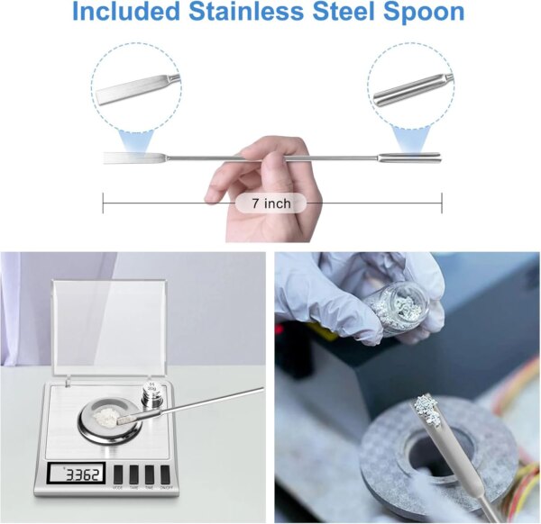 50 grams x 0.001 grams, High Accuracy Digital Milligram Jewelry Scale, Heavy Duty, Jewelry Includes Calibration Weights - Image 5