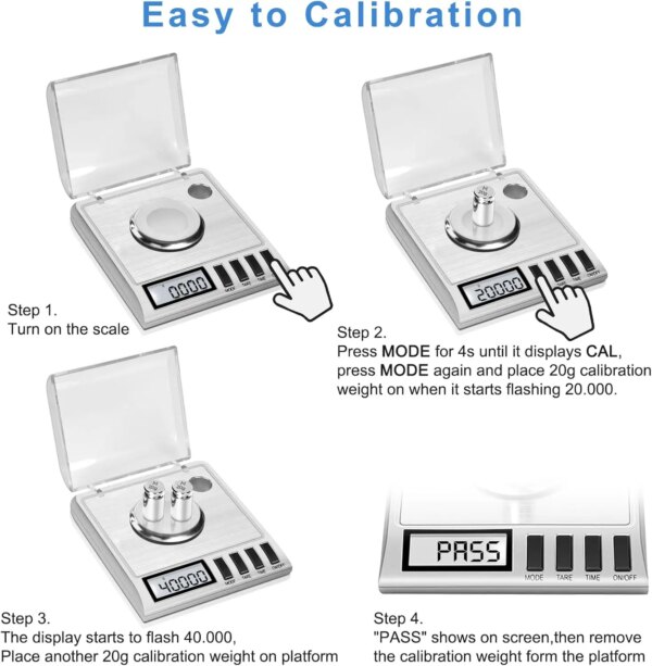 50 grams x 0.001 grams, High Accuracy Digital Milligram Jewelry Scale, Heavy Duty, Jewelry Includes Calibration Weights - Image 4