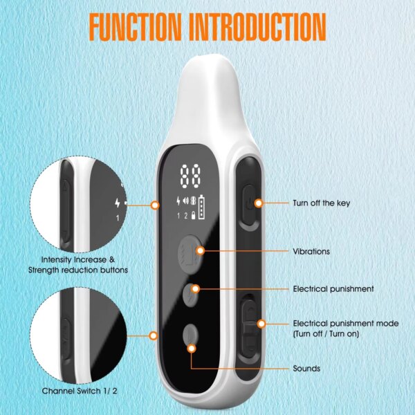 800m Digital Dog Training Collar Waterproof Rechargeable Remote Control Pet with LCD Display for All Size Shock Vibration Sound - Image 3