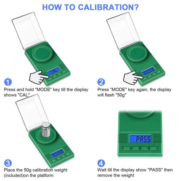Milligram Scale 50g/ 0.001g, Portable mg Scale with LCD Backlit, Tare, Digital Jewelry Scale, Microgram Scale Reloading - Image 4