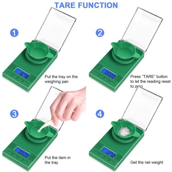 Milligram Scale 50g/ 0.001g, Portable mg Scale with LCD Backlit, Tare, Digital Jewelry Scale, Microgram Scale Reloading - Image 3