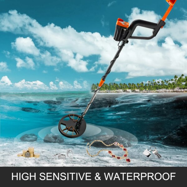 VEVOR Metal Detector Waterproof Disc Underwater Underground High Accuracy Sensitive LCD Display Humanity for Adults and Children - Image 3