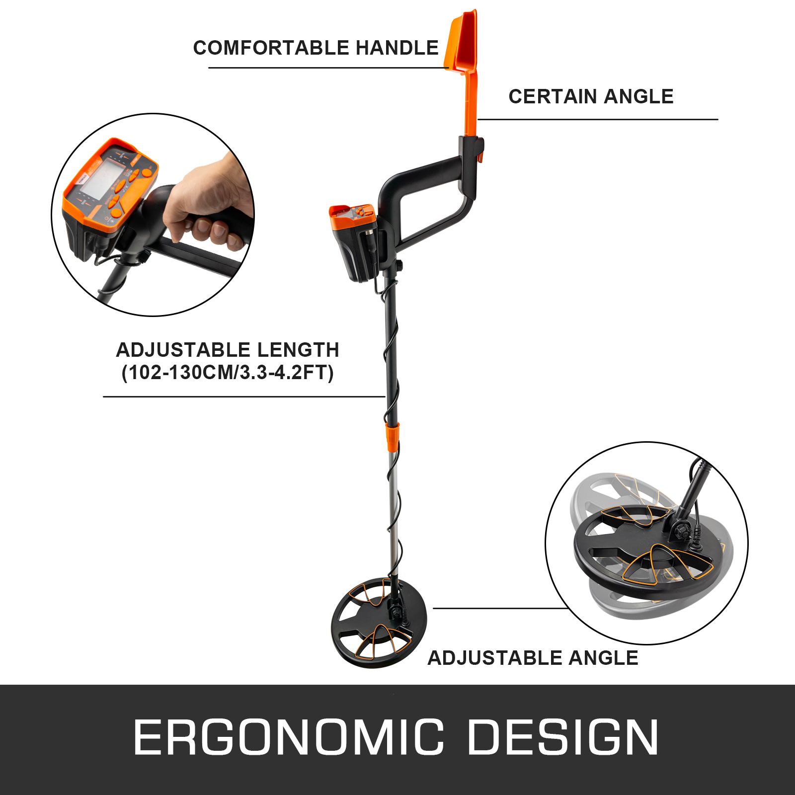 VEVOR Metal Detector Waterproof Disc Underwater Underground High Accuracy Sensitive LCD Display Humanity for Adults and Children VEVOR Metal Detector Waterproof Disc Underwater Underground High Accuracy Sensitive LCD Display Humanity for Adults and Children