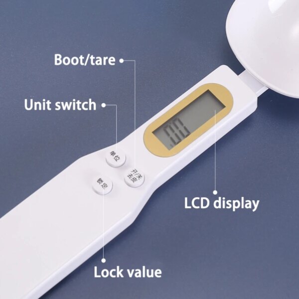 Weighing Spoon Scale Home Kitchen Tool Electronic Measuring Coffee Food Flour Powder Baking LCD Digital Measurement adjustable - Image 5