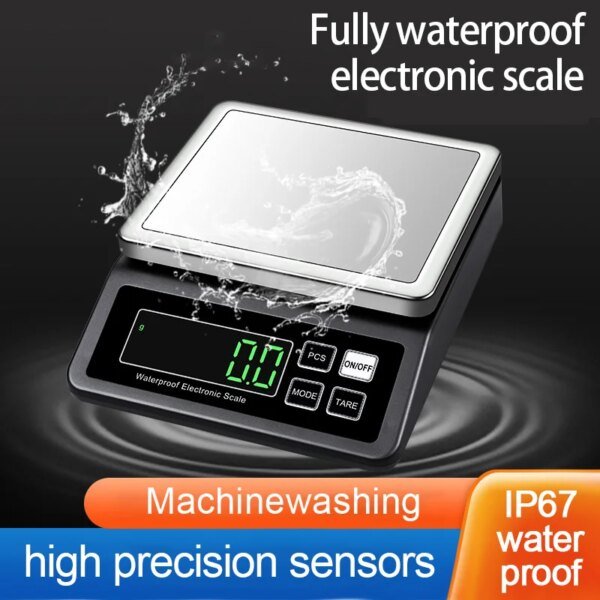 Rechargeable Kitchen Scale IP67 Full Waterproof 0.1g/1g High Precision Stainless Steel Electronic Scales with Counting Function - Image 3