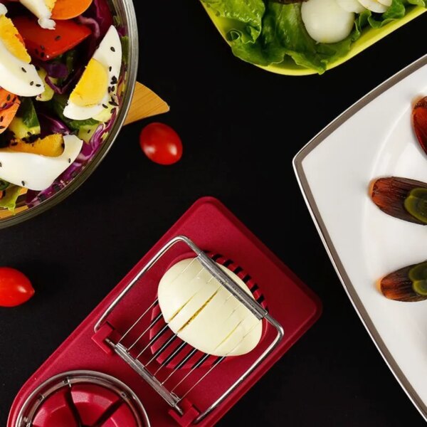 Multifunctional Egg Cutter Stainless Steel Egg Slicer Sectioner Cutter Mold Flower-Shape Luncheon Meat Cutter Kitchen Gadgets - Image 4