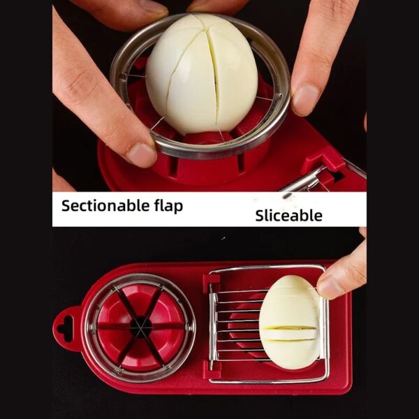 Multifunctional Egg Cutter Stainless Steel Egg Slicer Sectioner Cutter Mold Flower-Shape Luncheon Meat Cutter Kitchen Gadgets - Image 5