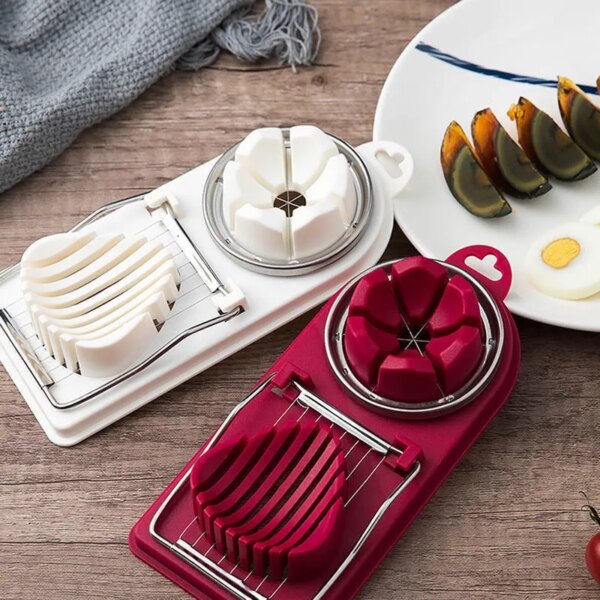 Multifunctional Egg Cutter Stainless Steel Egg Slicer Sectioner Cutter Mold Flower-Shape Luncheon Meat Cutter Kitchen Gadgets - Image 3